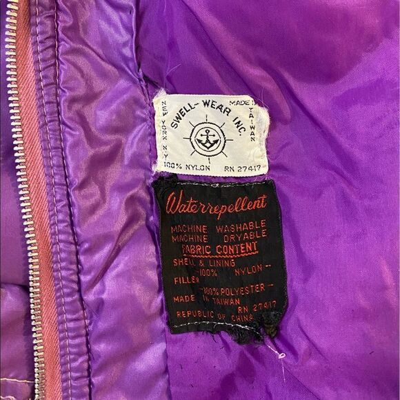 Vintage 1970’s Neon Purple Swell Wear Nylon Water Repellent Lightweight Jacket - Picture 10 of 10